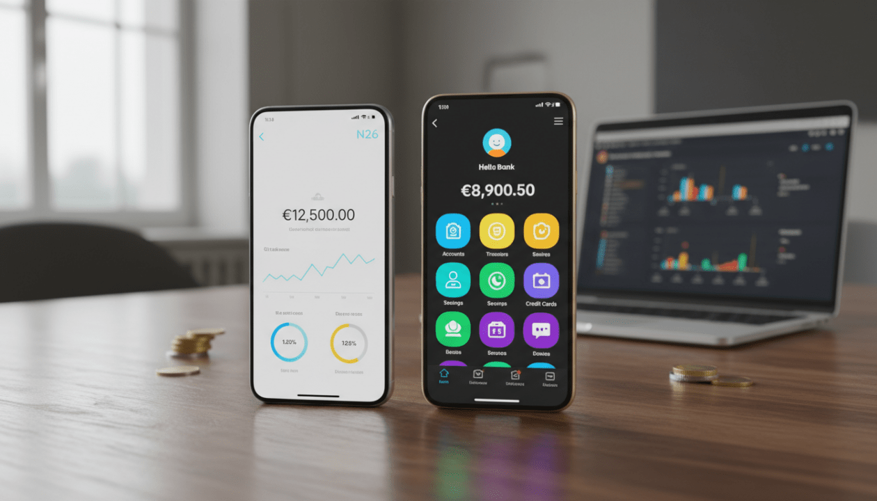 découvrez notre comparaison détaillée entre n26 et hello bank pour savoir quelle application mobile offre la meilleure expérience utilisateur, fonctionnalités et services bancaires.